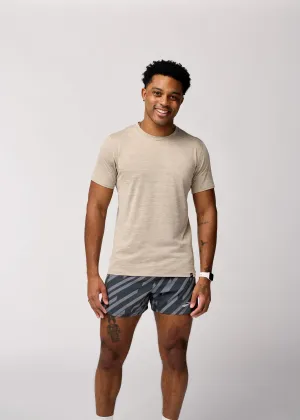 Brooks | Luxe Short Sleeve | Men's | Heather Sand Dune