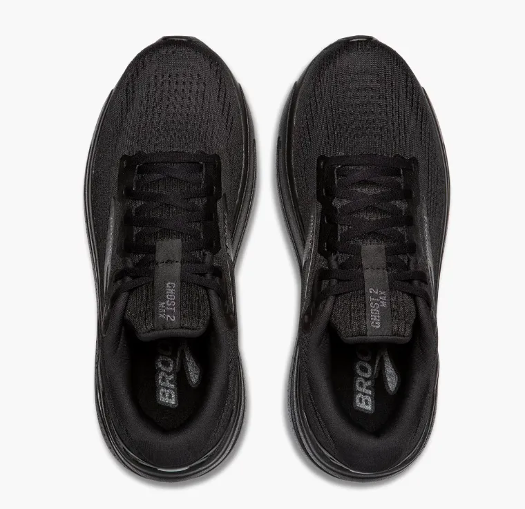 Brooks Men's Ghost Max 2 Sneaker Black/Black/Ebony