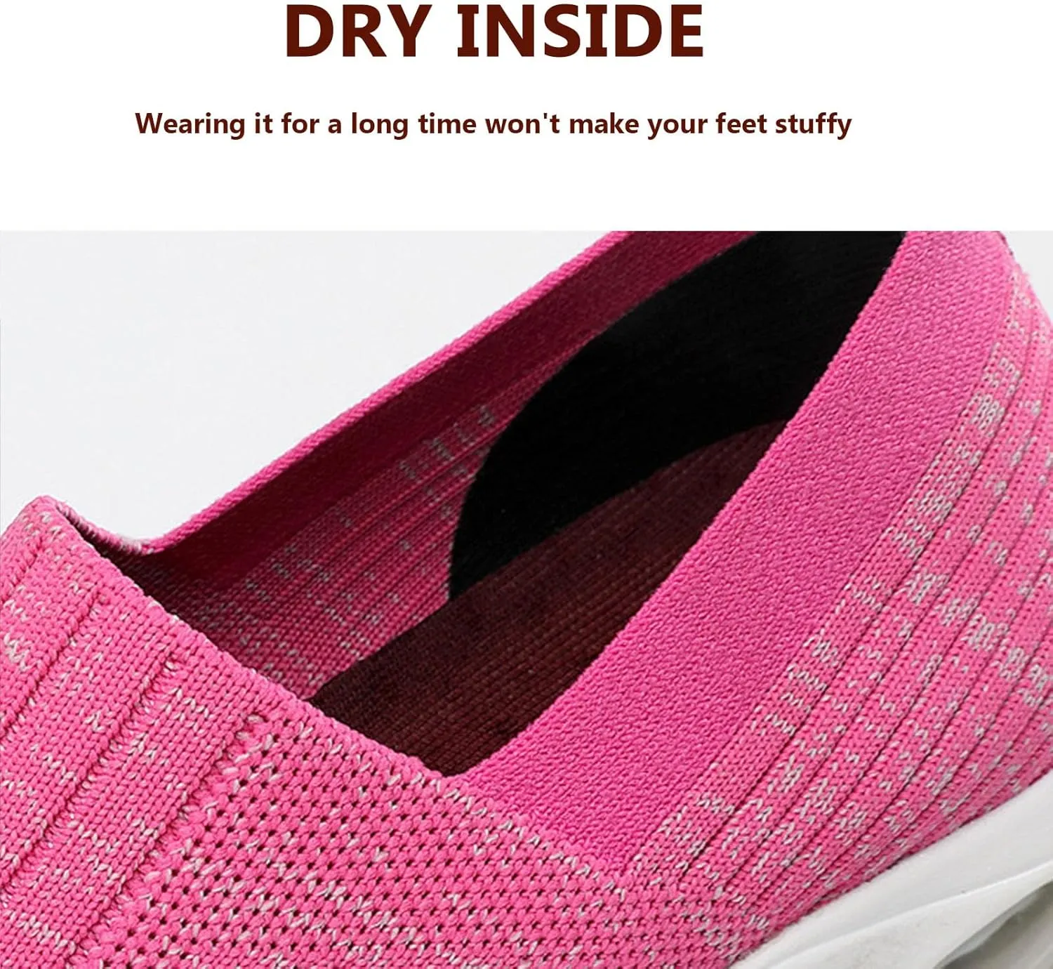 Buhelyc Women's Platform Arch Sneakers Air Cushion Slip-On Sneakers Breathable Mesh Walking Shoes Mesh Casual Jogging Shoes for Women