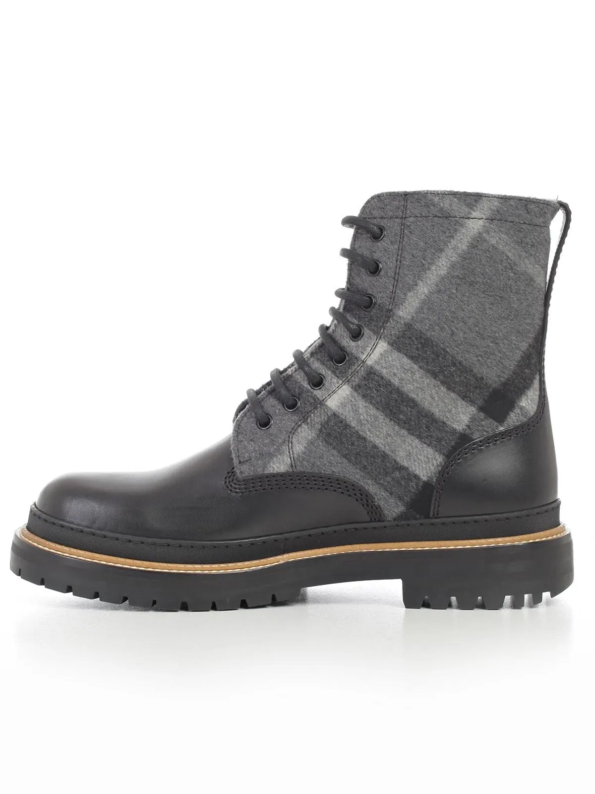 Burberry Check Panel Boots