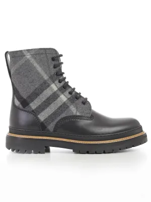 Burberry Check Panel Boots