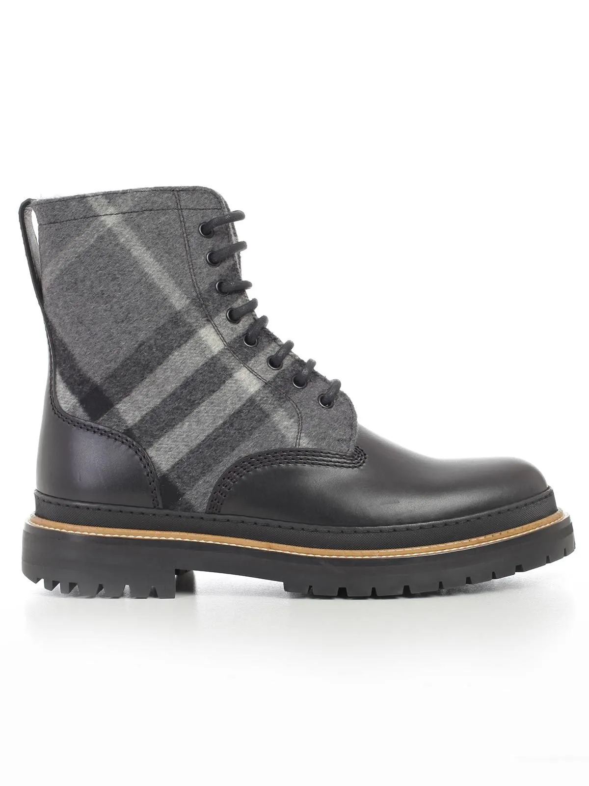 Burberry Check Panel Boots