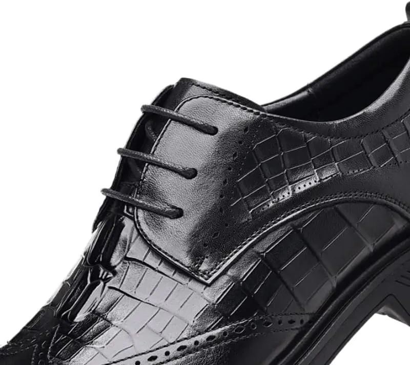 Business Formal Leather Shoes Men's Casual Fashion British Lined Dress Oxfords Shoes Comfortable Light Breathable Lining Non-Slip Sole for Men