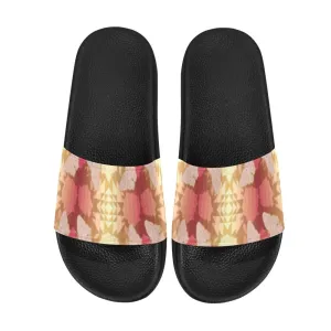 Butterfly and Roses on Geometric Men's Slide Sandals