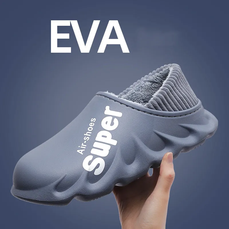 Buy Home Slippers EVA Waterproof Warm Plush Indoor Shoes for Couples - Fashionzapp