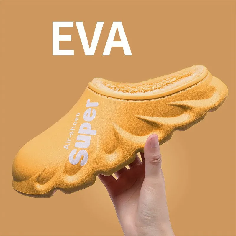 Buy Home Slippers EVA Waterproof Warm Plush Indoor Shoes for Couples - Fashionzapp