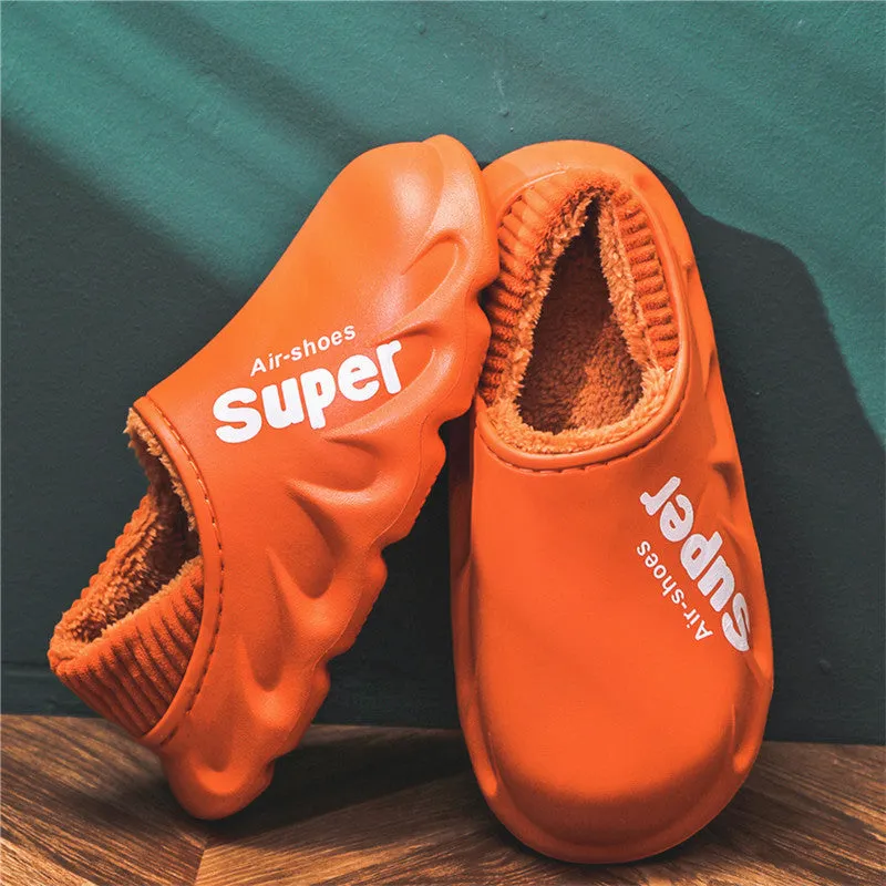 Buy Home Slippers EVA Waterproof Warm Plush Indoor Shoes for Couples - Fashionzapp