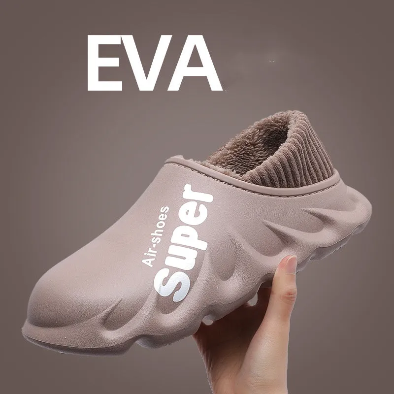 Buy Home Slippers EVA Waterproof Warm Plush Indoor Shoes for Couples - Fashionzapp