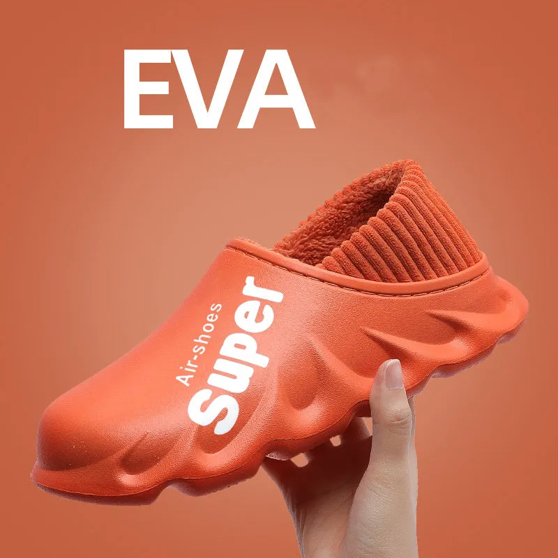 Buy Home Slippers EVA Waterproof Warm Plush Indoor Shoes for Couples - Fashionzapp