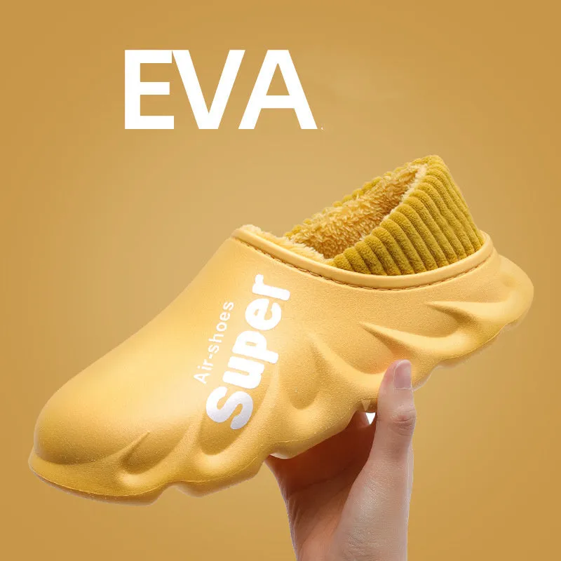 Buy Home Slippers EVA Waterproof Warm Plush Indoor Shoes for Couples - Fashionzapp