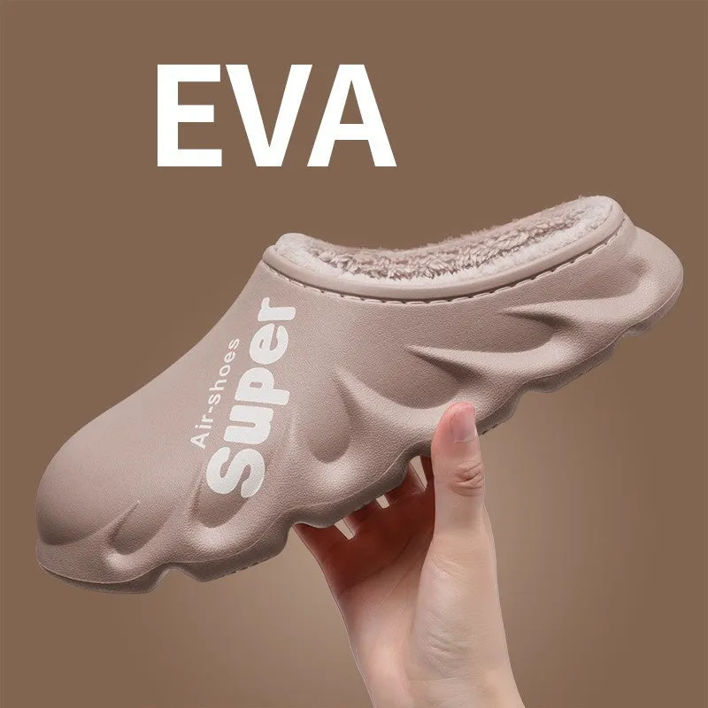 Buy Home Slippers EVA Waterproof Warm Plush Indoor Shoes for Couples - Fashionzapp