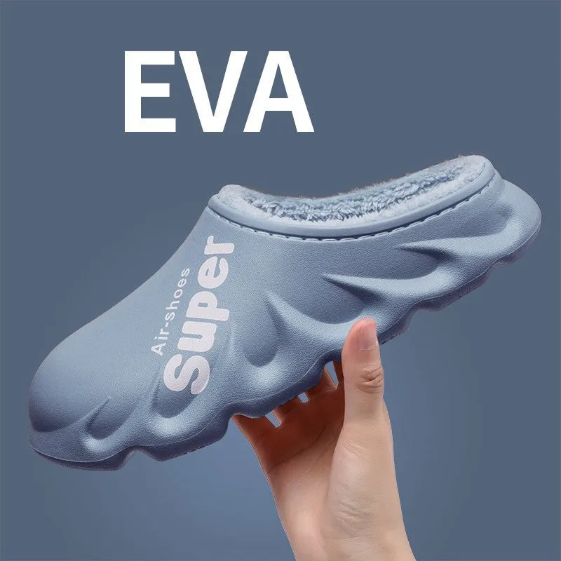 Buy Home Slippers EVA Waterproof Warm Plush Indoor Shoes for Couples - Fashionzapp