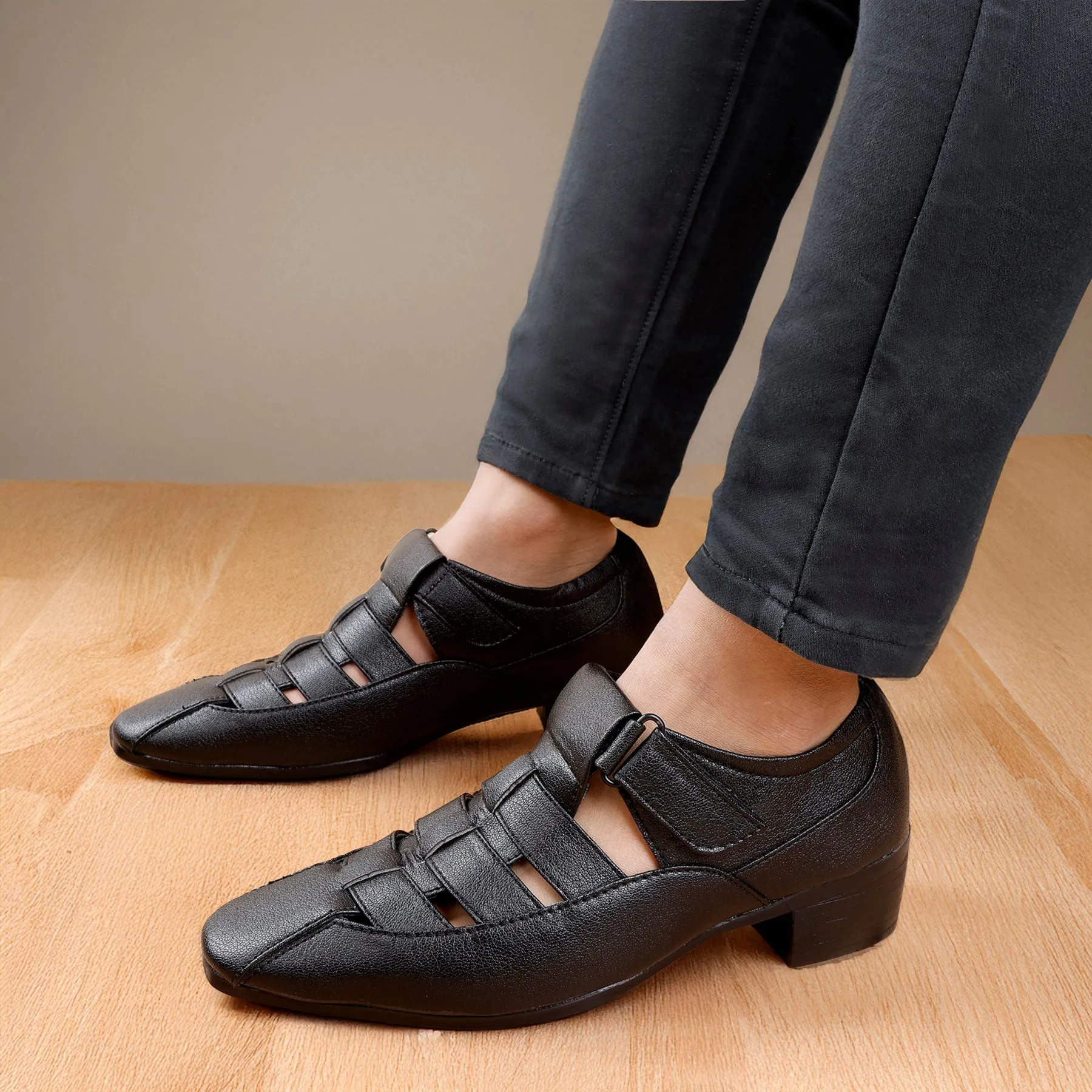 Bxxy Men's 2 inch Height Increasing Formal Roman Sandals
