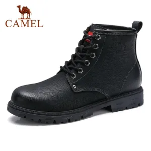 CAMEL Official Original Men's High top Leather Shoes British Style