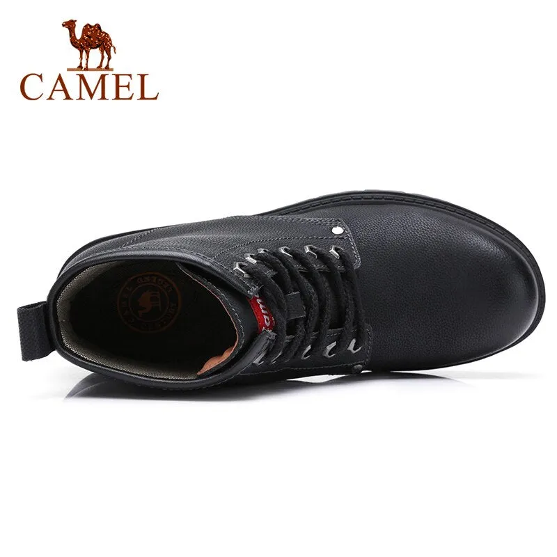 CAMEL Official Original Men's High top Leather Shoes British Style