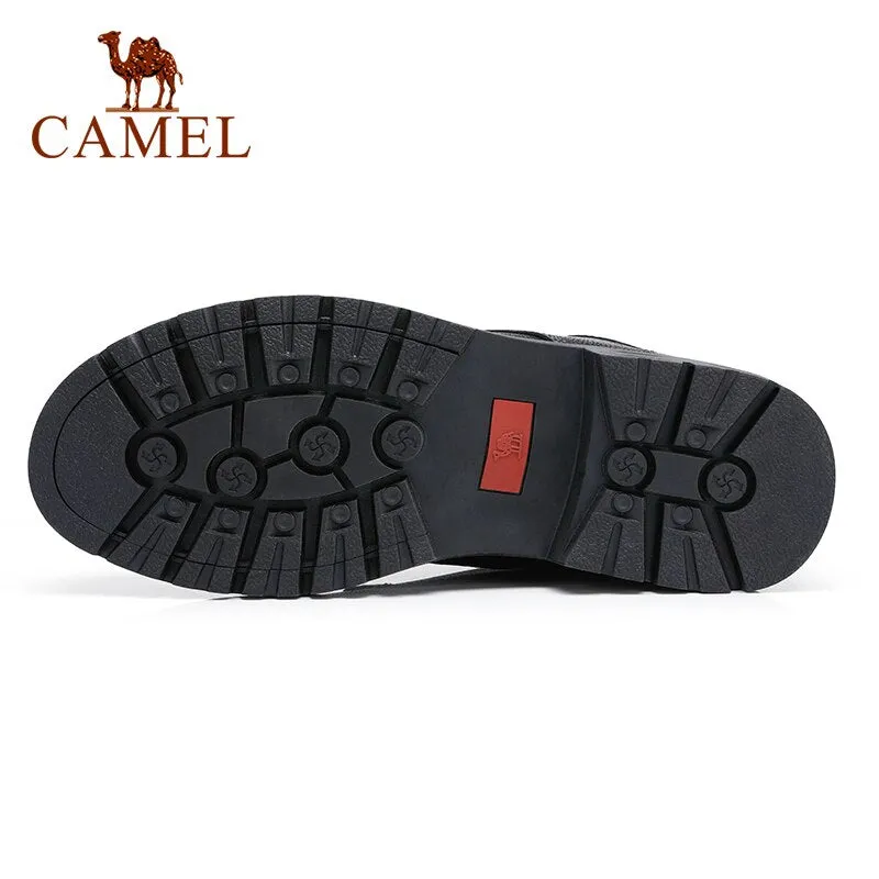 CAMEL Official Original Men's High top Leather Shoes British Style