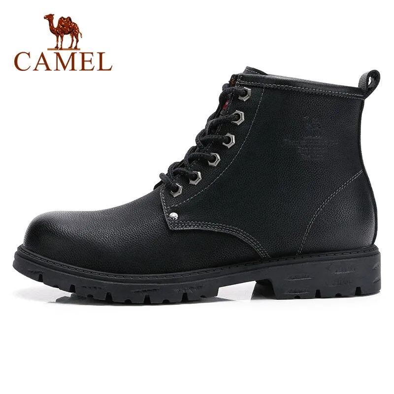 CAMEL Official Original Men's High top Leather Shoes British Style