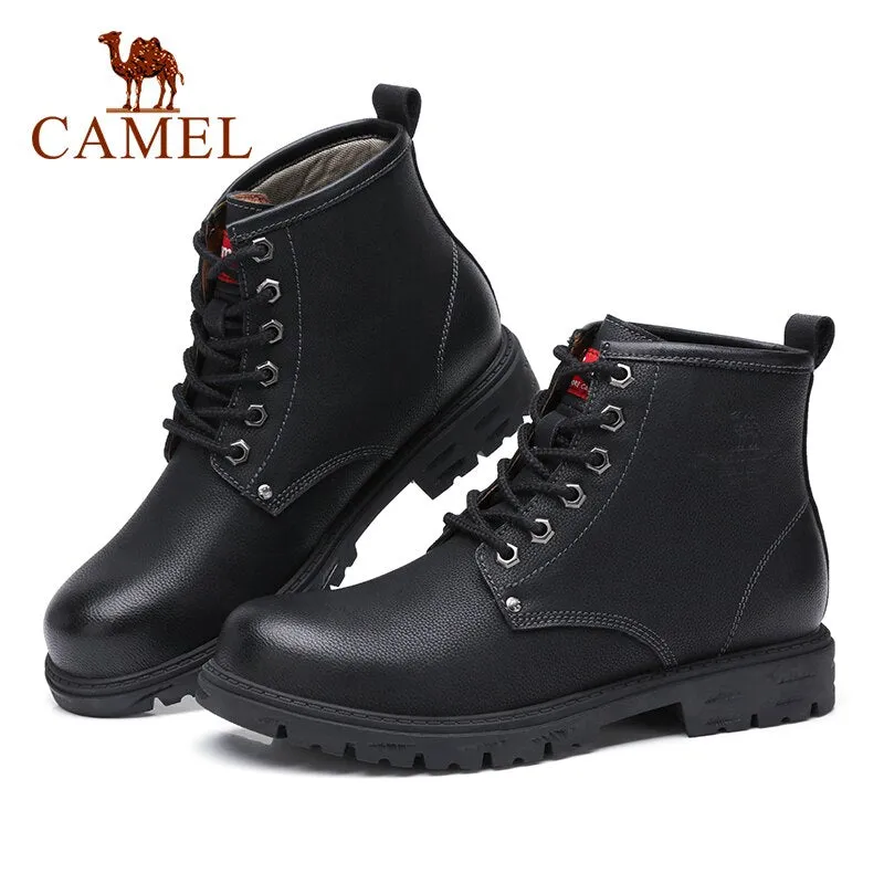 CAMEL Official Original Men's High top Leather Shoes British Style