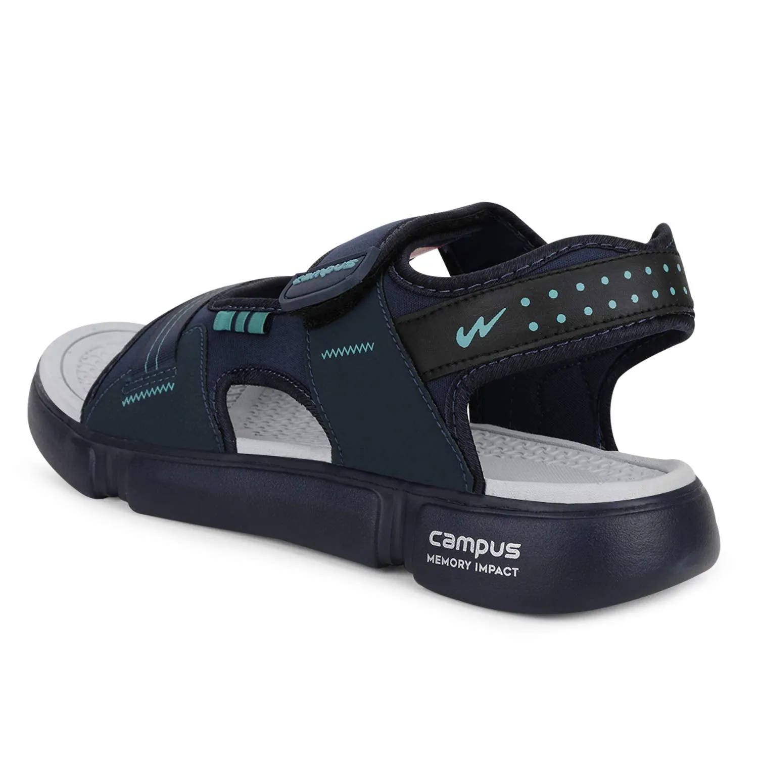 Campus Men's SD-057 Navy/BLK/T.BLU Sports Sandals - 10UK 3K-SD-057A