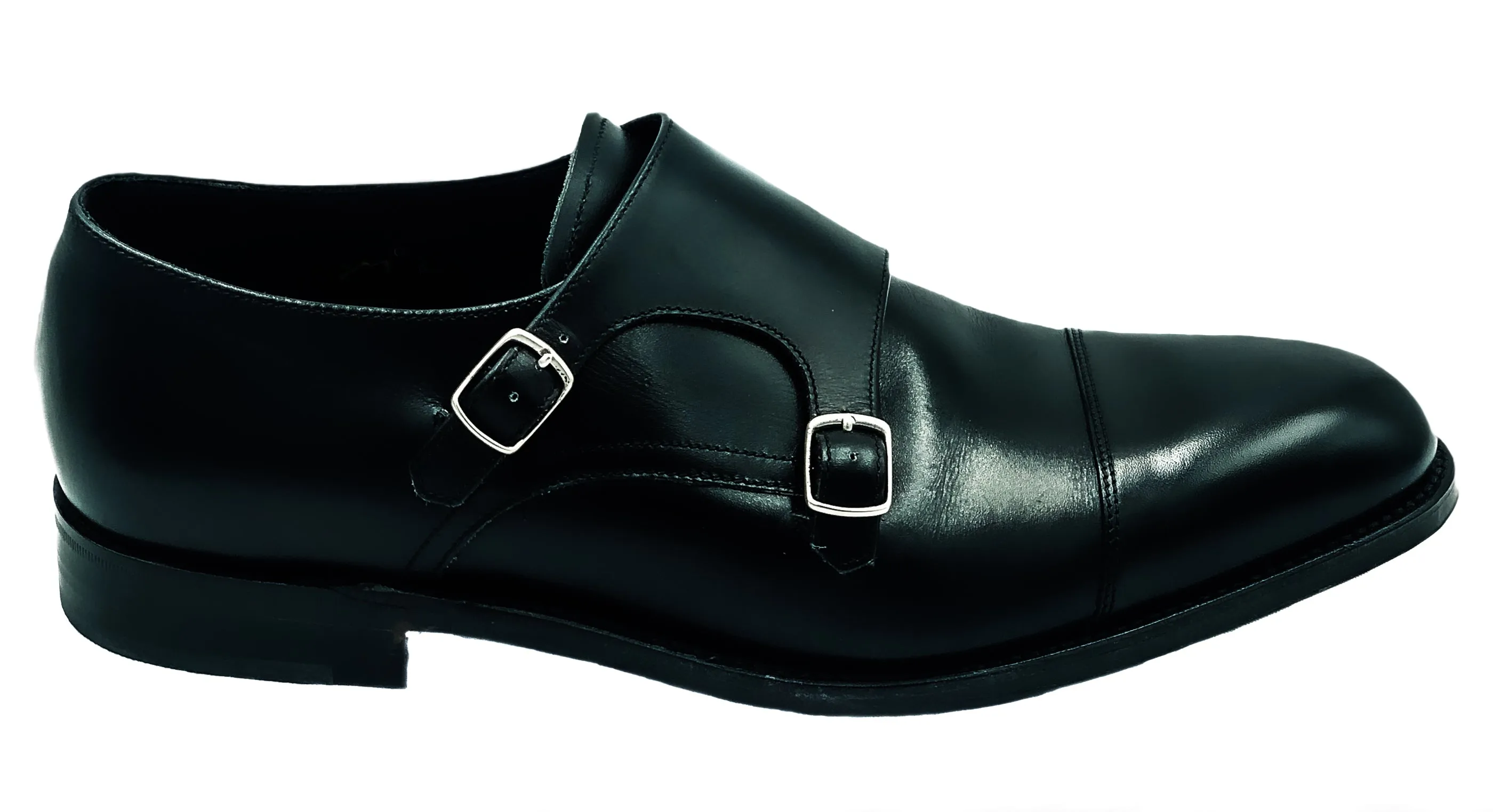 Cannon Black Calf Leather Double Monk