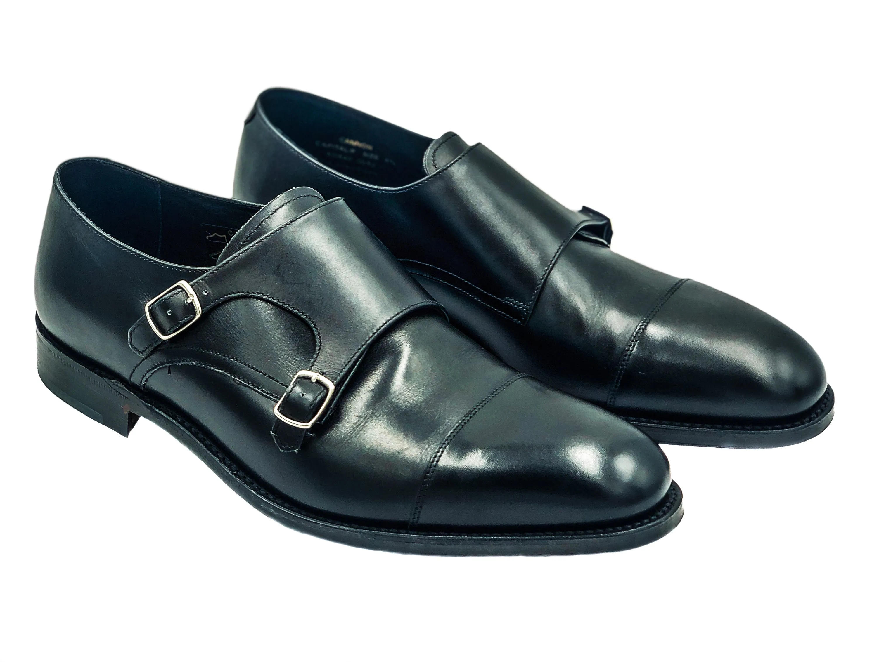 Cannon Black Calf Leather Double Monk