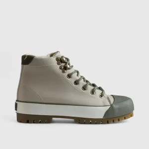 Caprio 2 Tone Statement Sneaker Boots Beige/Olive
