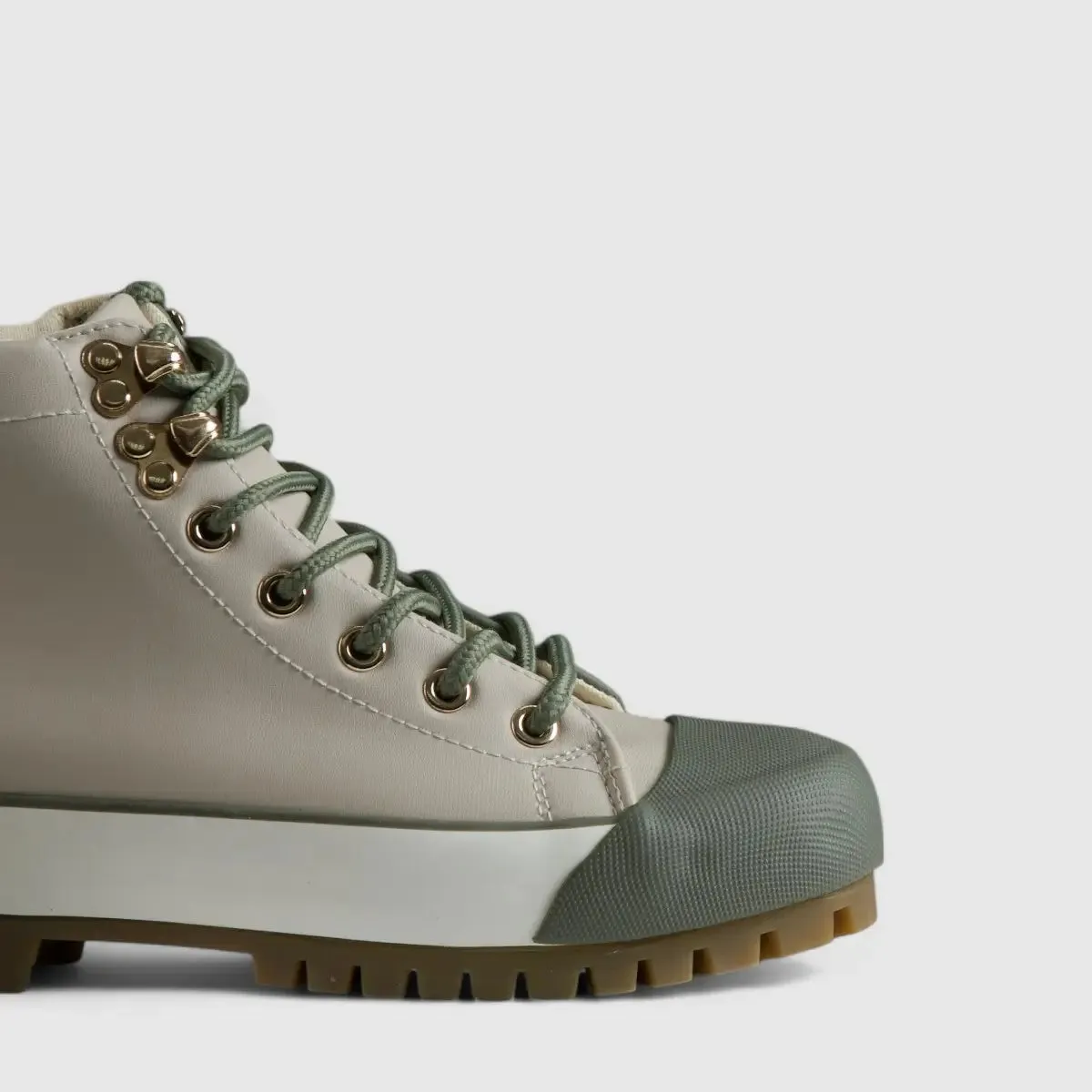 Caprio 2 Tone Statement Sneaker Boots Beige/Olive