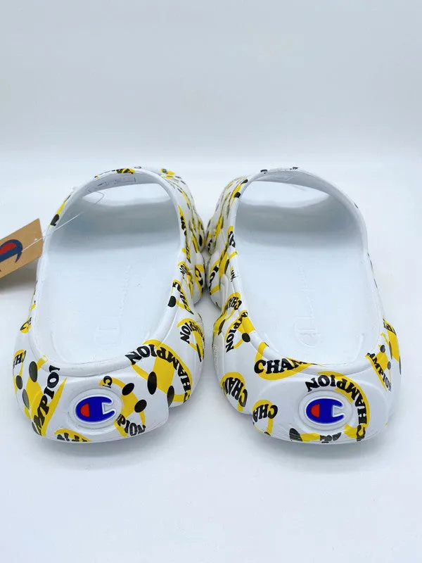 Champion Meloso Squish Smile Slide White/Yellow CP102209M