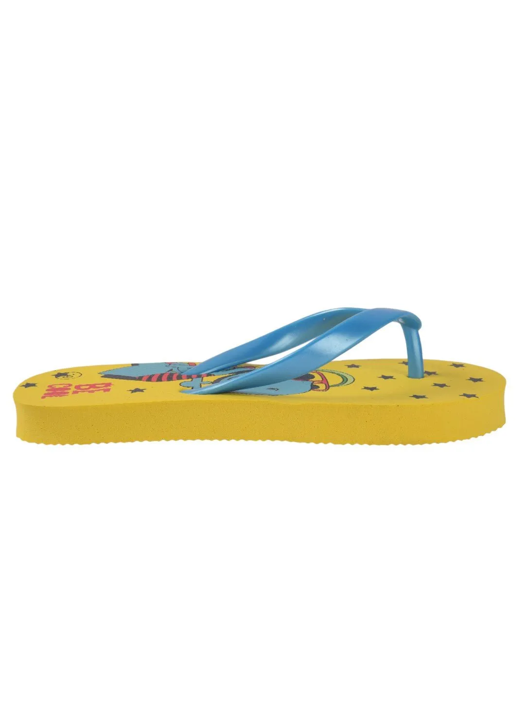 Charming Dino Printed Flip-Flops For Boys, Yellow