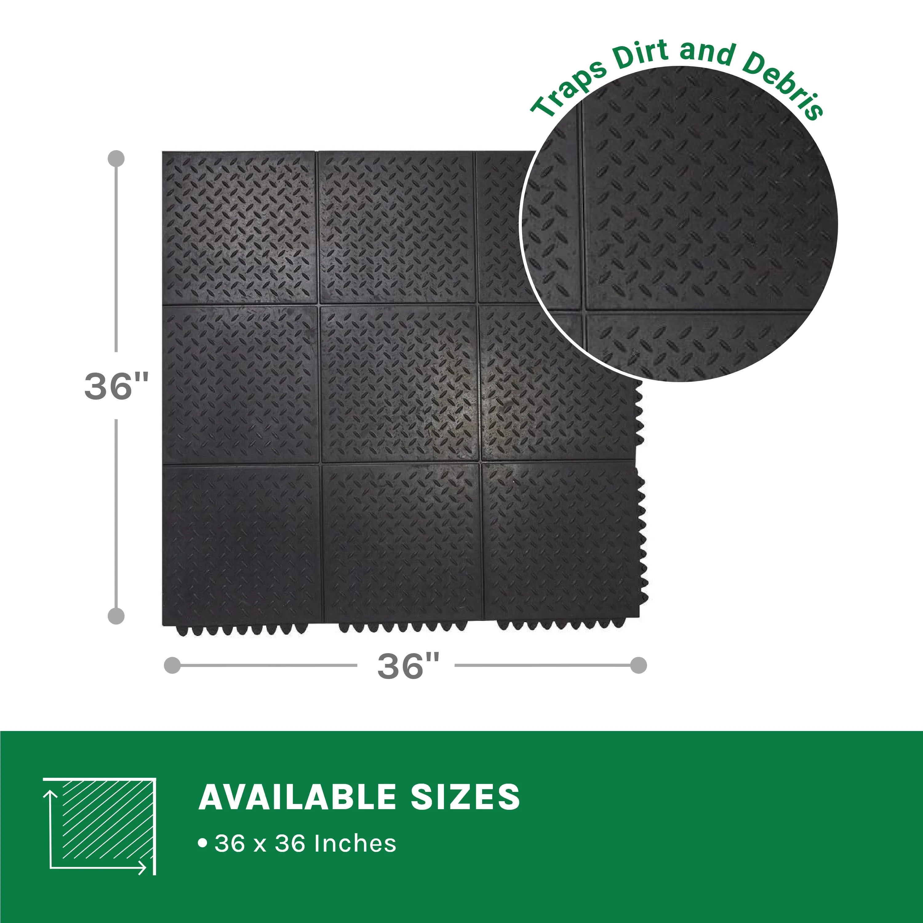 Checker Top Rubber Interlocking Floor Mat