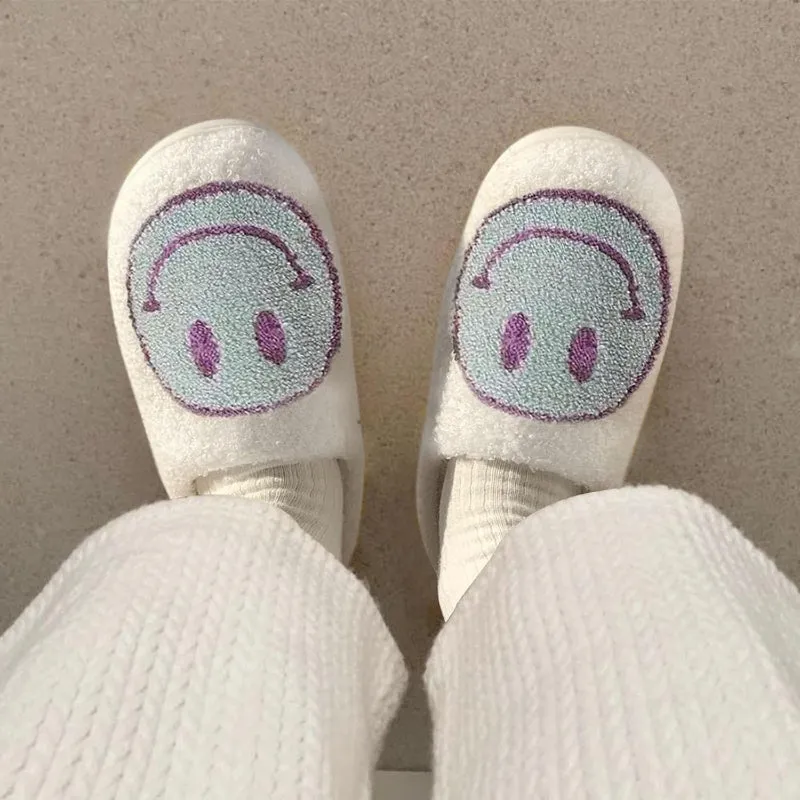 Cheerful Cozy Smile Plush Slippers
