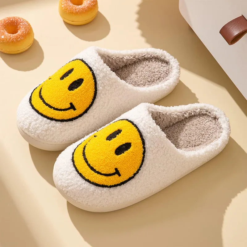Cheerful Cozy Smile Plush Slippers