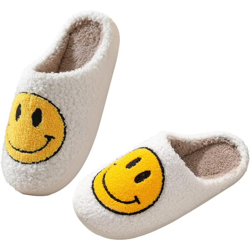 Cheerful Cozy Smile Plush Slippers