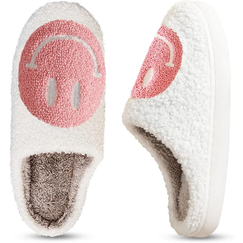 Cheerful Cozy Smile Plush Slippers