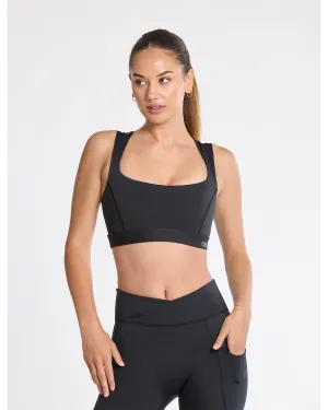 Clique Flex Square Neck Bra - Black