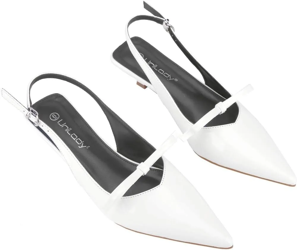 CLOVERLAY Women's Bow Decor High Heel Pointed Toe Pumps Thin Heel Closed Toe Low Heel Pump Fashion Elegant High Heels Spring Shoes Spring Break Easter