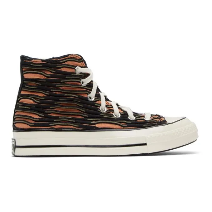 Converse Orange and Purple Wavy Knit Chuck 70 High Sneakers