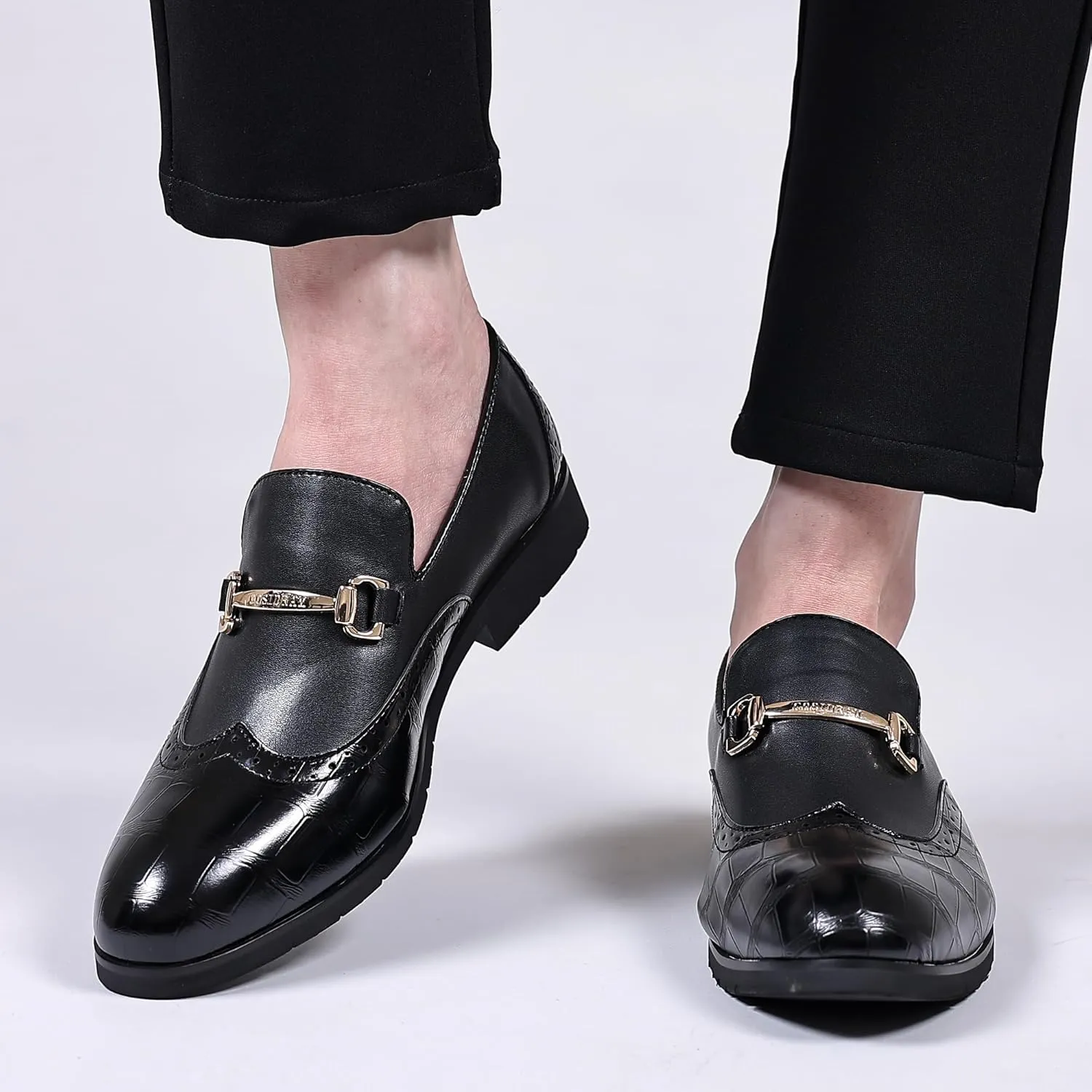 COSIDRAM Men's Dress Shoes Oxfords Slip on Classic Modern Formal Leather Shoes Casual Loafers