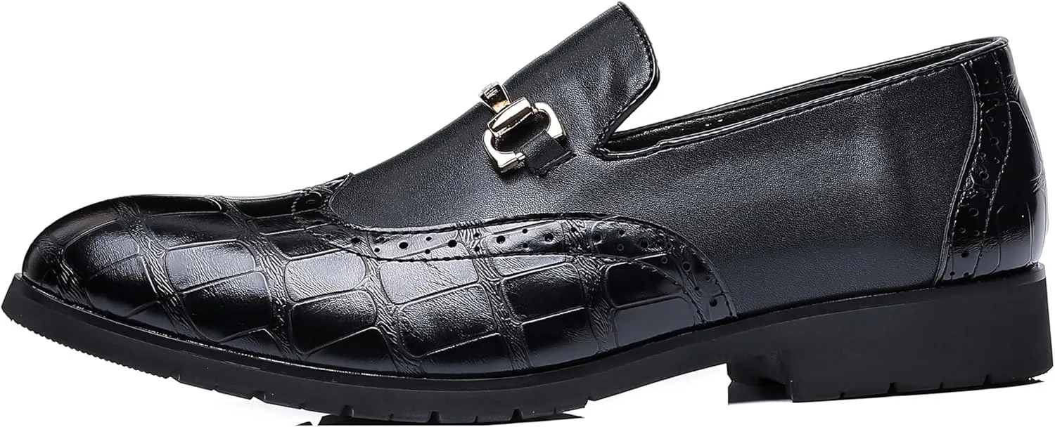 COSIDRAM Men's Dress Shoes Oxfords Slip on Classic Modern Formal Leather Shoes Casual Loafers