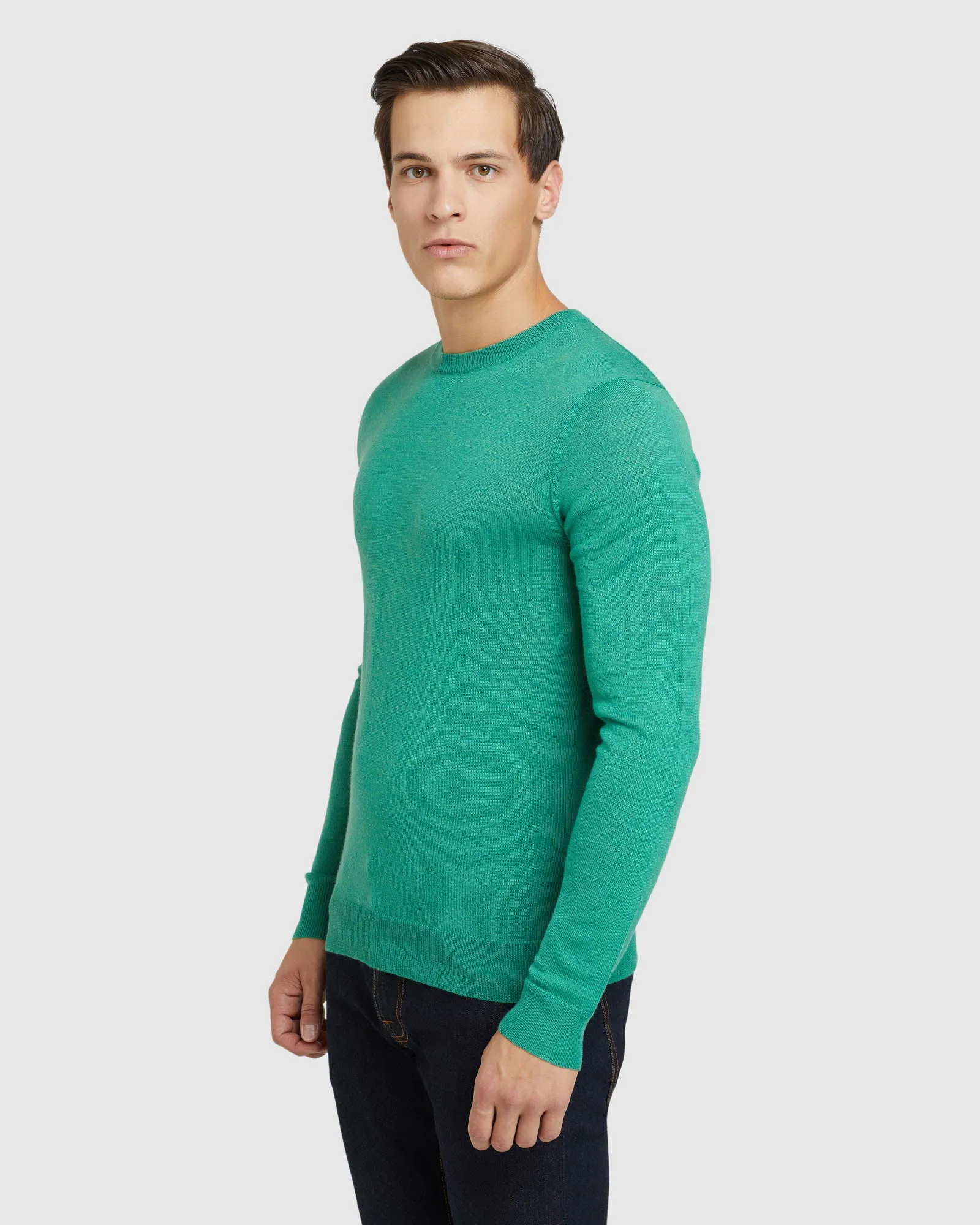 Crew Neck Merino Blend Pullover