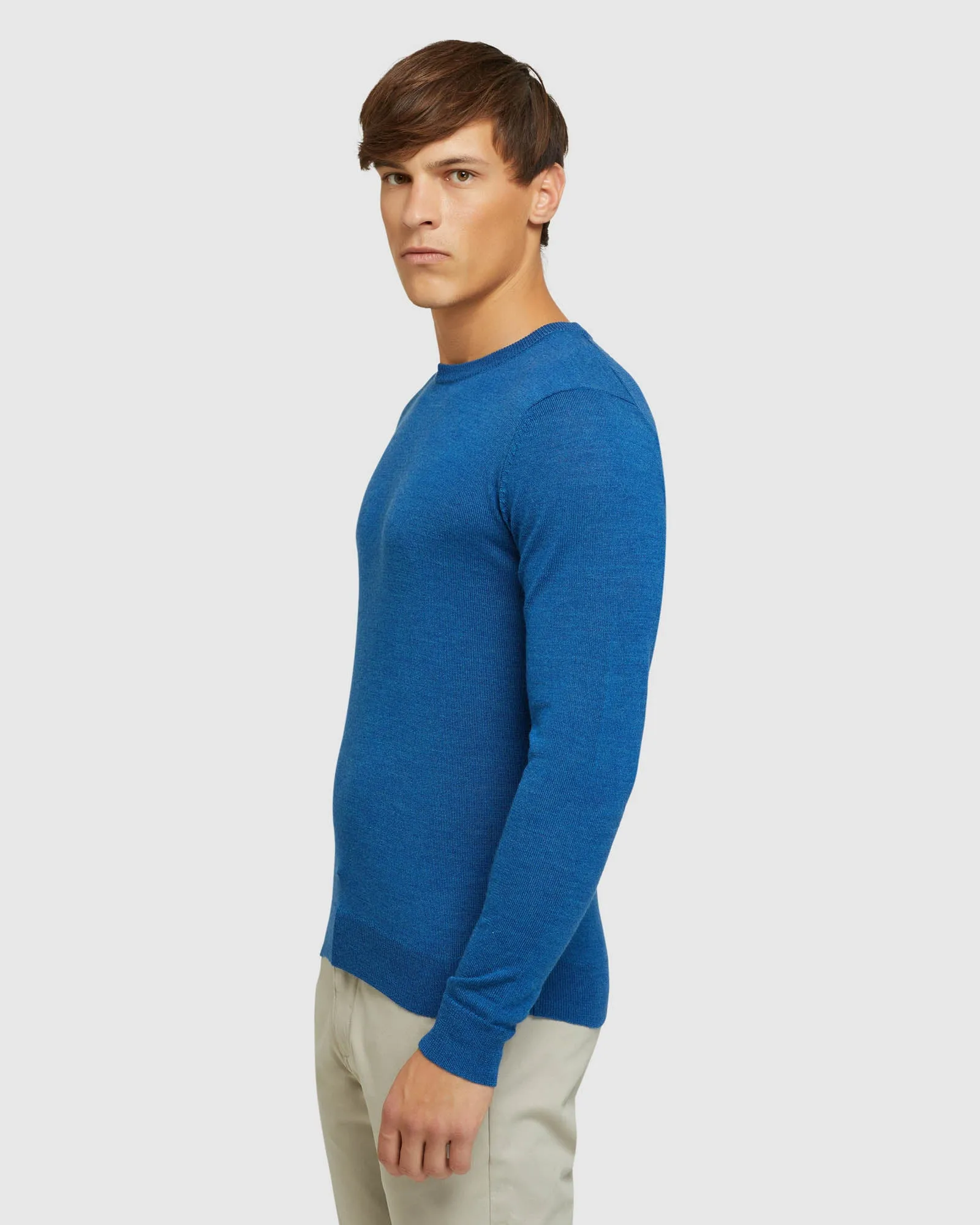 Crew Neck Merino Blend Pullover