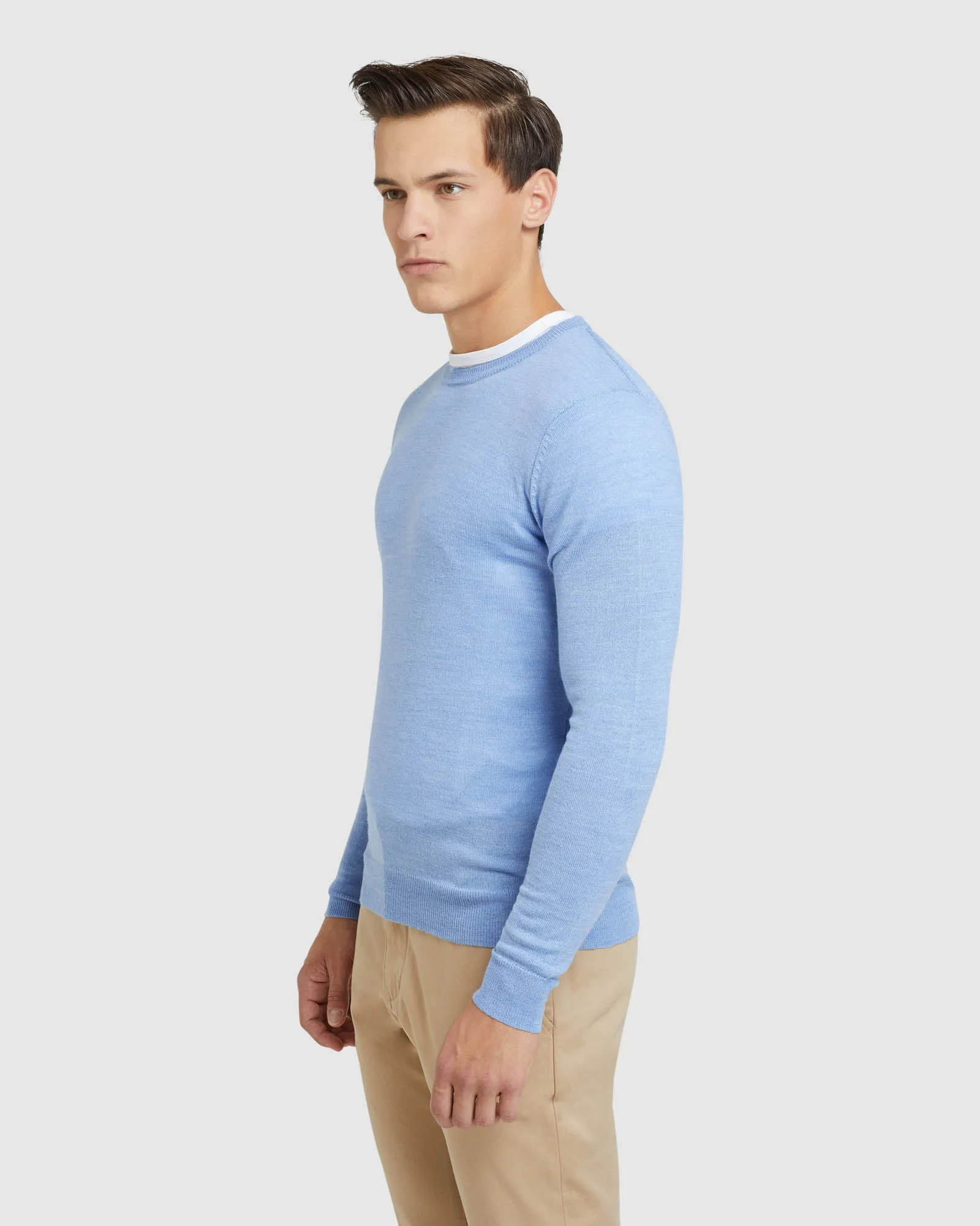 Crew Neck Merino Blend Pullover