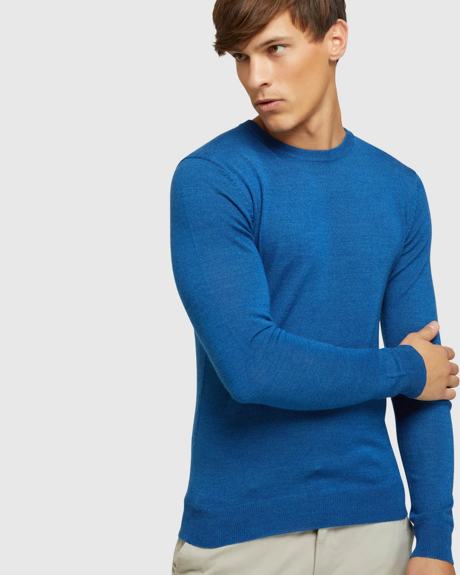 Crew Neck Merino Blend Pullover