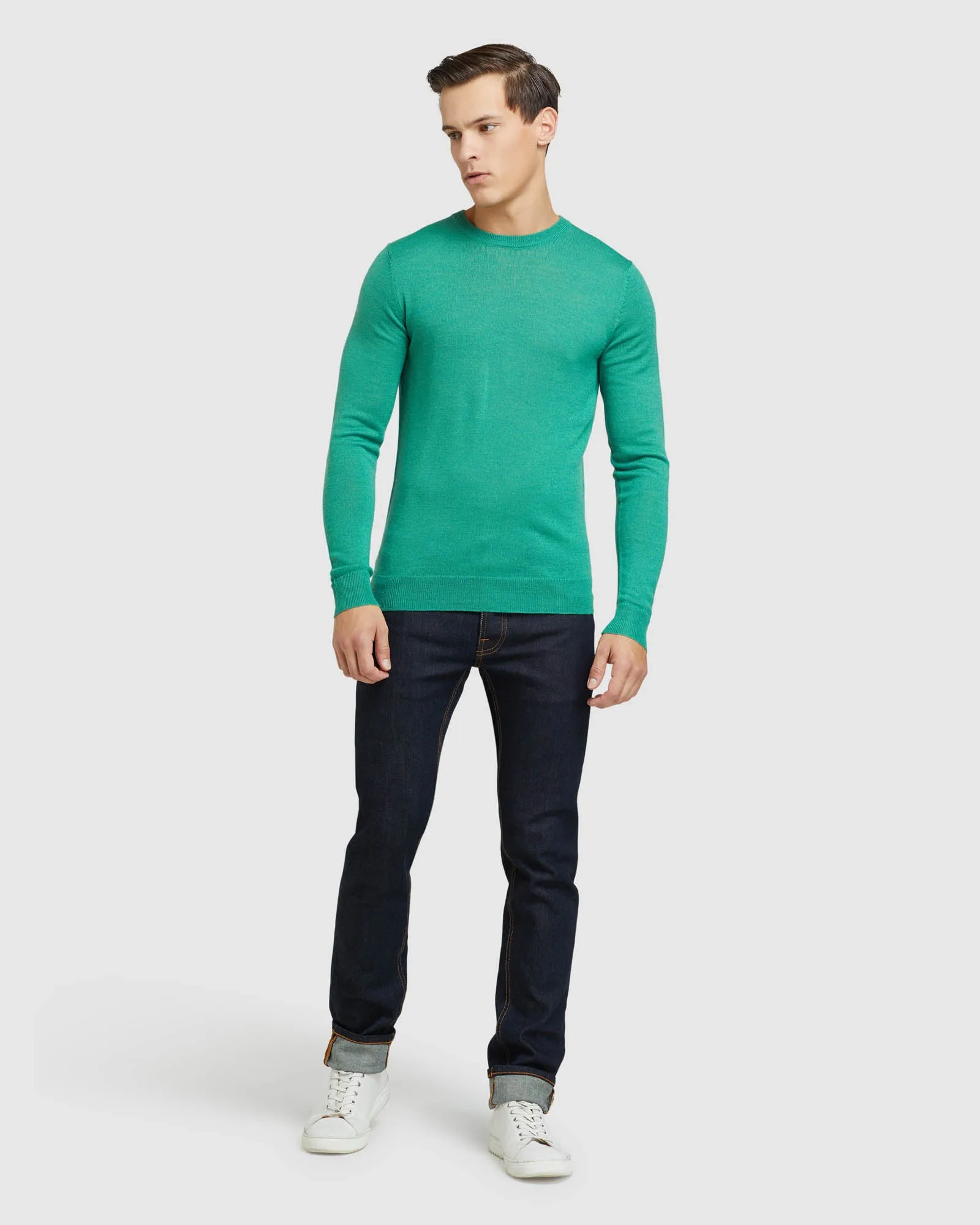 Crew Neck Merino Blend Pullover
