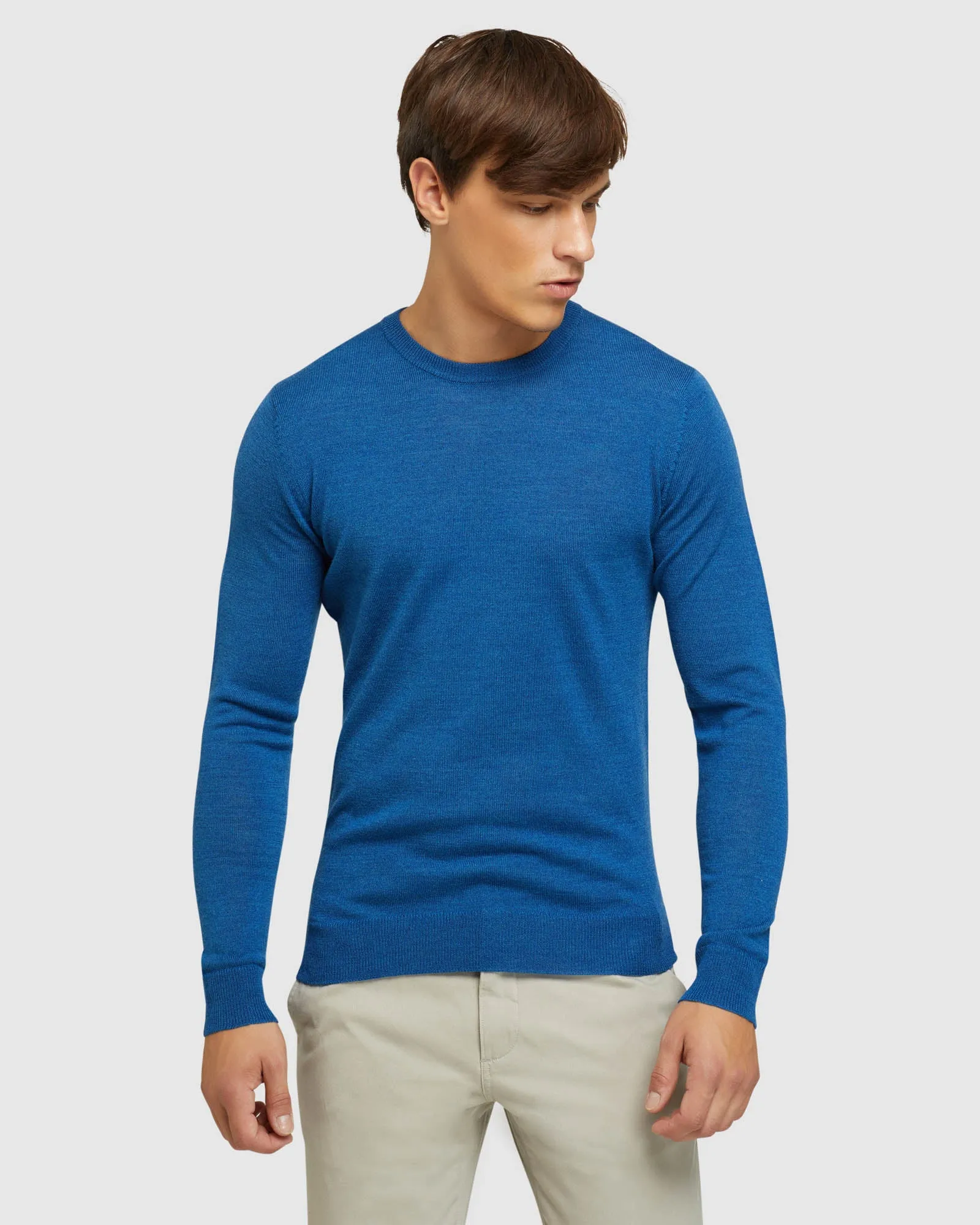 Crew Neck Merino Blend Pullover