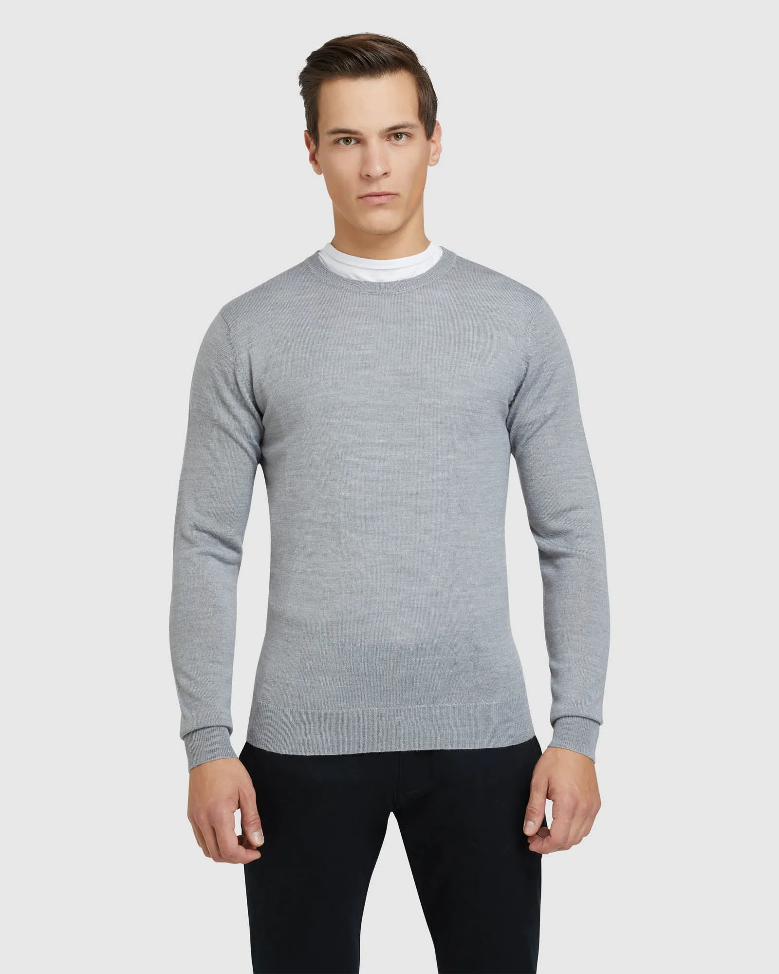 Crew Neck Merino Blend Pullover