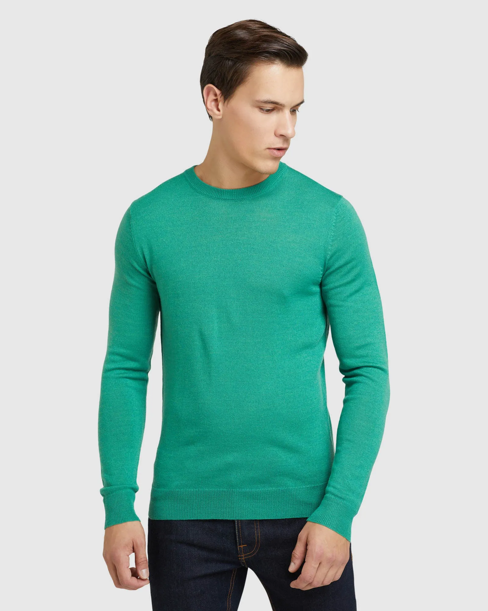 Crew Neck Merino Blend Pullover