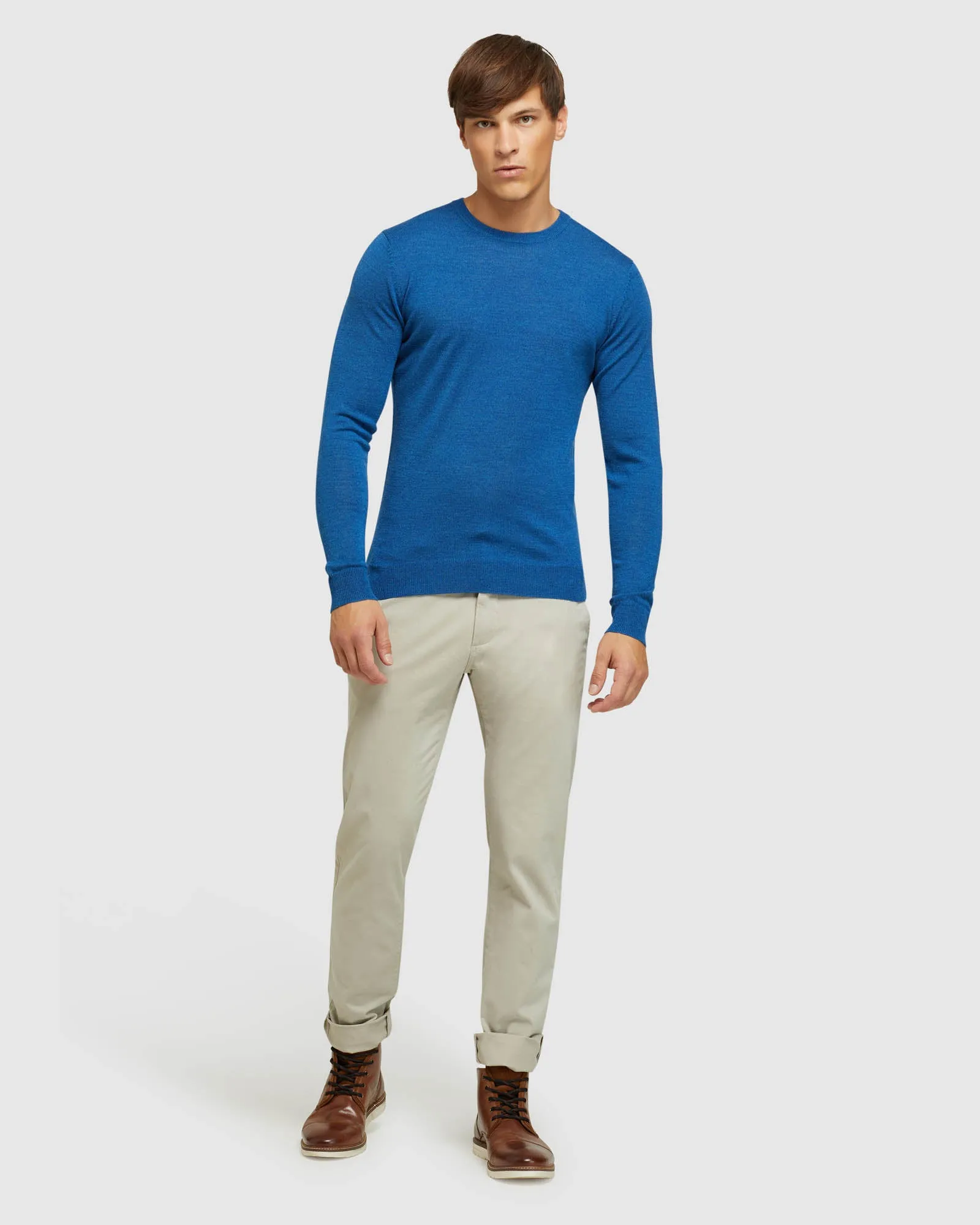 Crew Neck Merino Blend Pullover