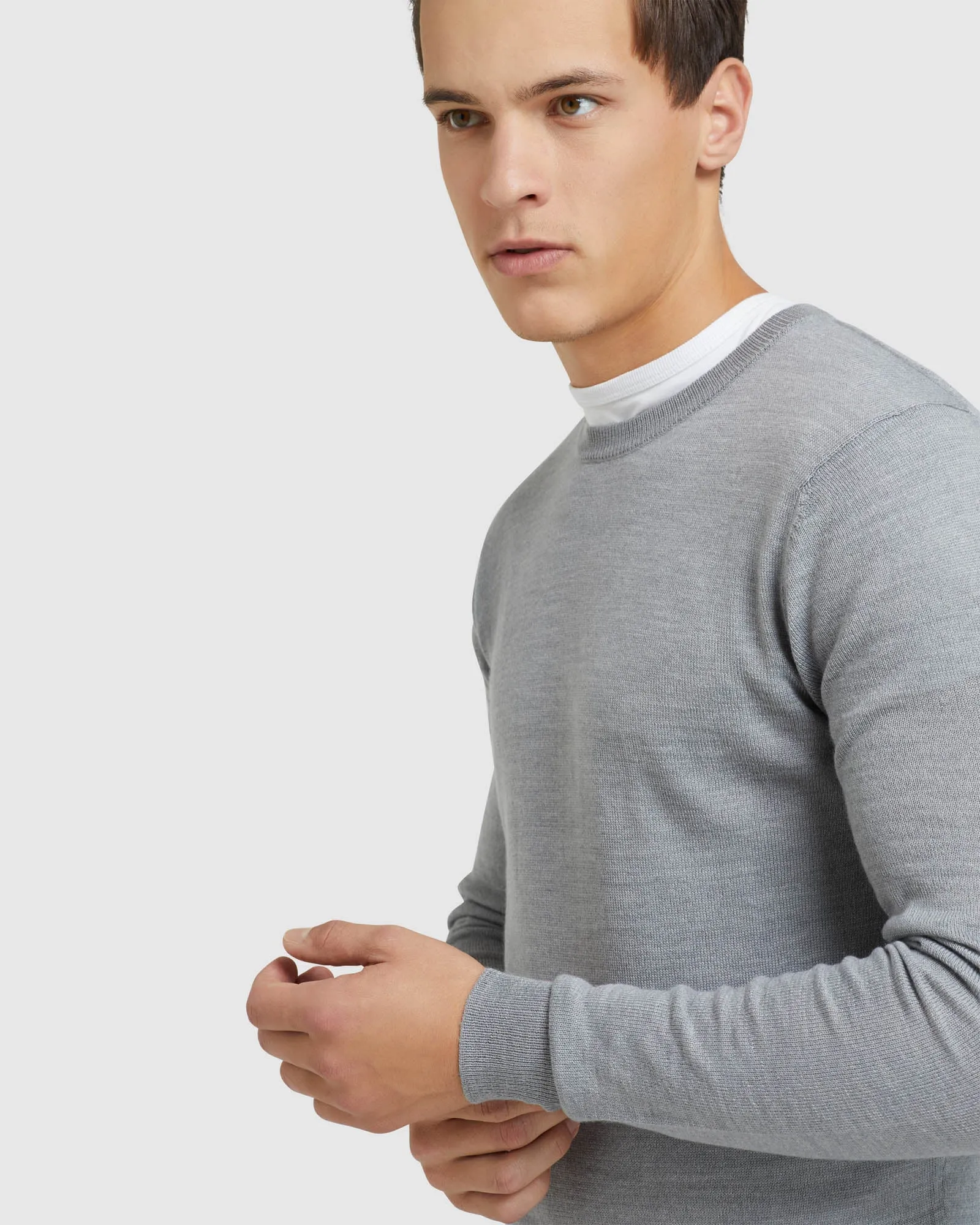 Crew Neck Merino Blend Pullover