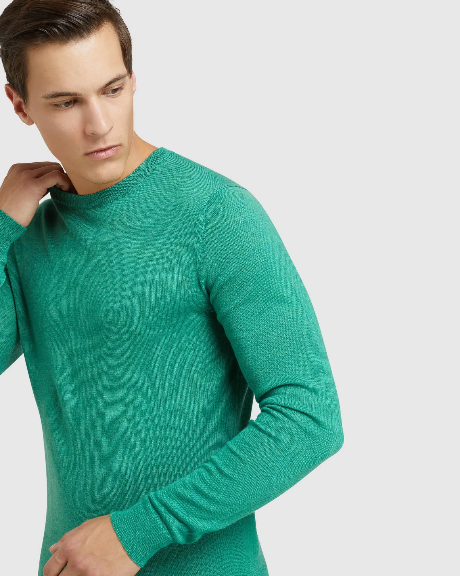 Crew Neck Merino Blend Pullover